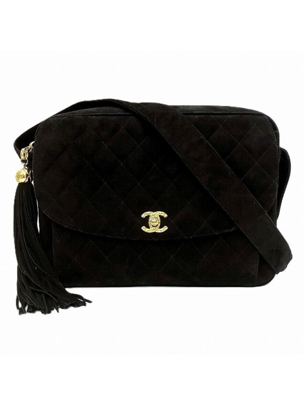 Chanel Quilted Shoulder Bag Suede